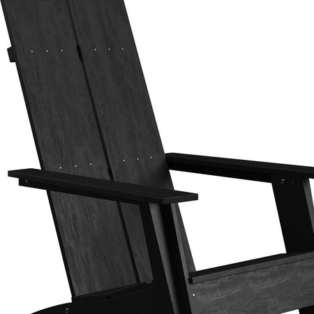 Flash Furniture 2 Pack Black Modern 2 Slat Back Adirondack Chairs 2-JJ-C14509-BK-GG